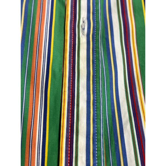 Vintage Y2K Lauren Ralph Lauren LRL Button Up Shirt Striped Cotton Roll Tab 3X - Picture 7 of 16